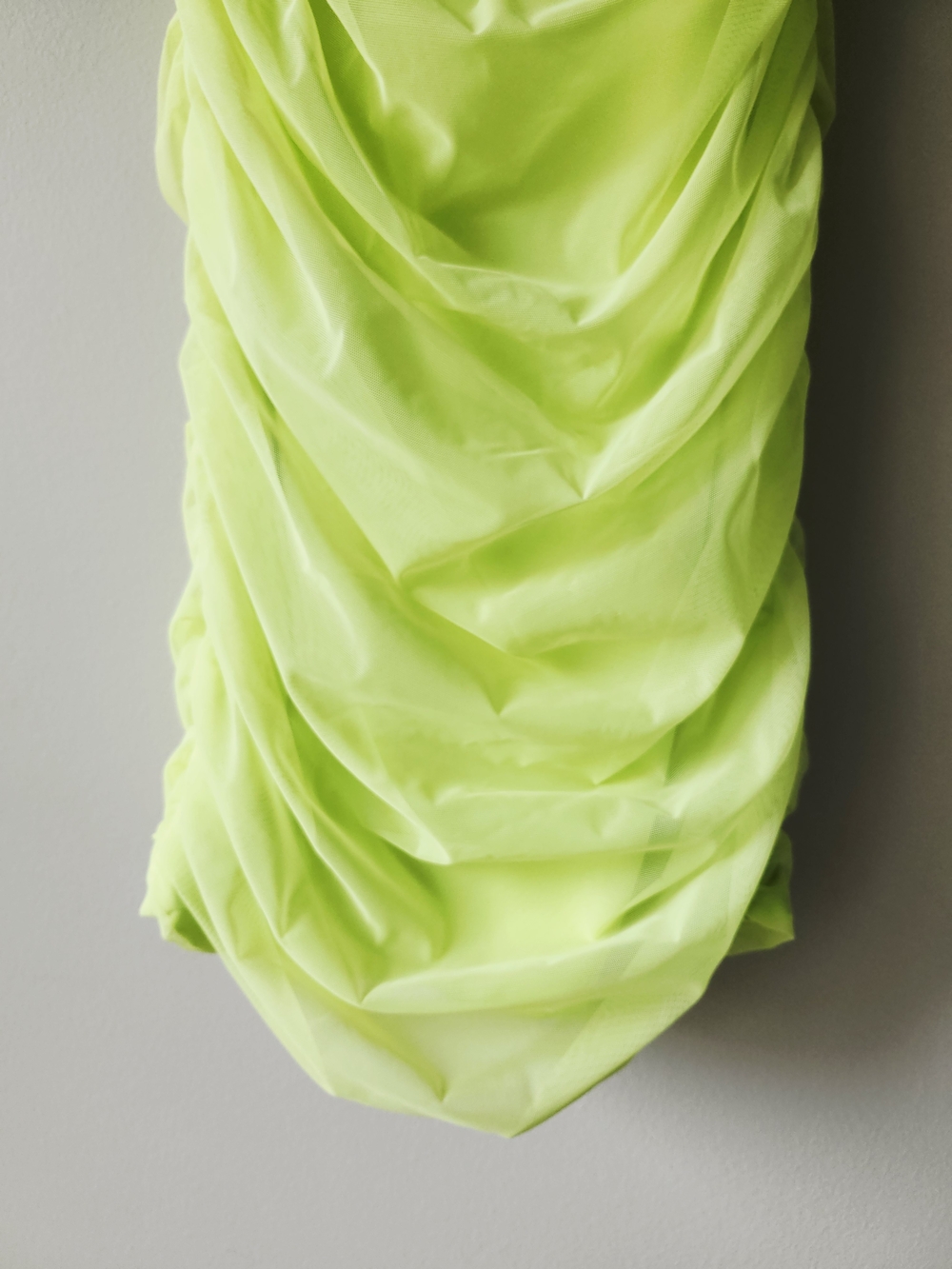 Oh Polly Neon Lime Strapless Ruched Mini Dress - Picture 5 of 11